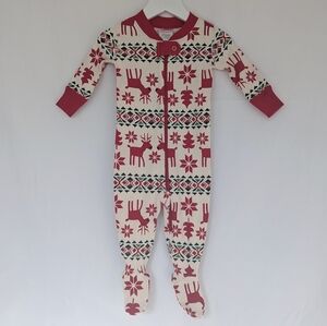 NWT Hanna Andersson | Holiday Footed Zip Sleeper in Dear Deer | 3-6M or 60cm